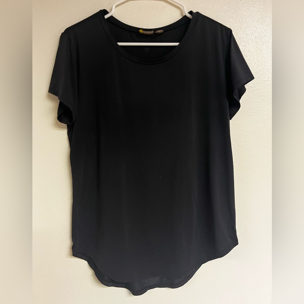 Zella Black Short Sleeve Workout Shirt (Medium)